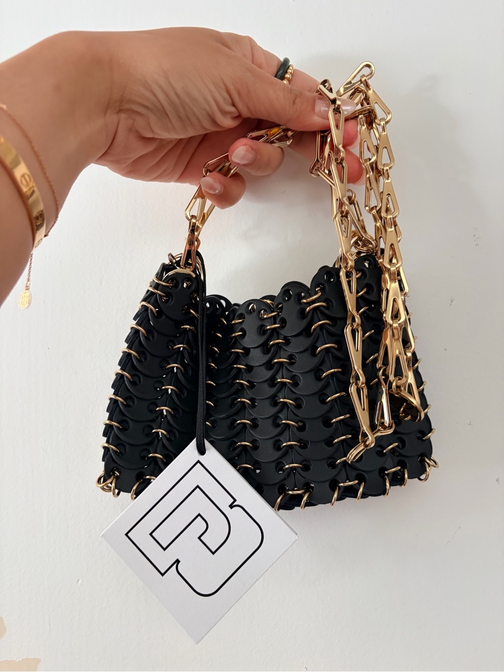 RABENNE Black Chain-Detail Shoulder Bag